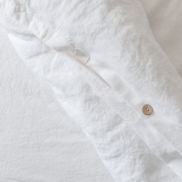 Valge laiendatud linane kaheinimesevoodipesu 200x220 cm - Linen Tales-image-3