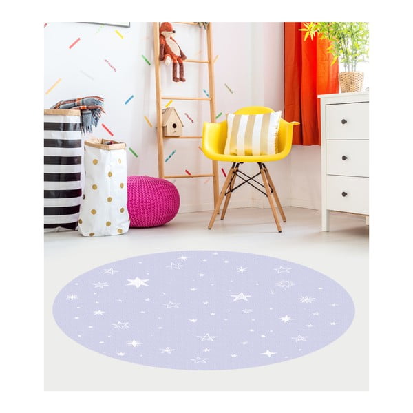 Modrý dětský koberec Floorart Stars, ⌀ 100 cm