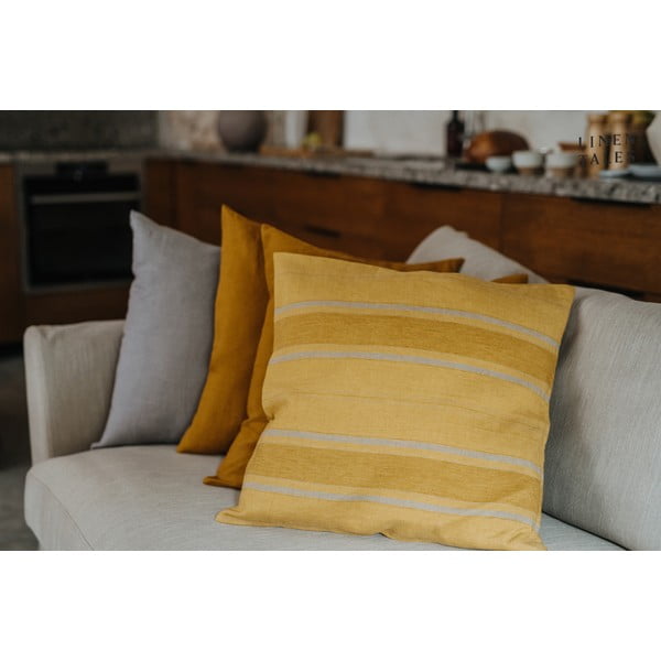 Linane padjapüür 40x40 cm Amber Bronze Stripes - Linen Tales-image-4