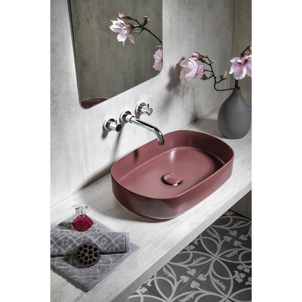 Punane keraamiline valamu 55x36 cm Infinity Oval – Sapho-image-2