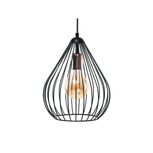 Must rippvalgusti metallist varjuga ø 24 cm - Opviq lights-image-2