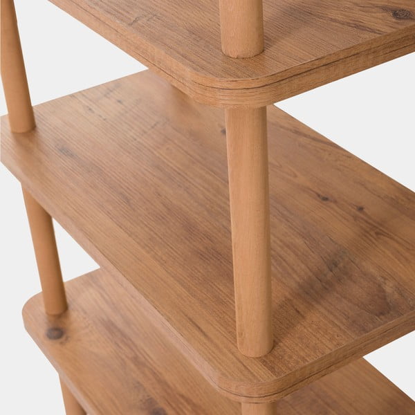 Raamaturiiul naturaalset värvi männidekorist 80x168,5 cm Step - Kalune Design-image-4