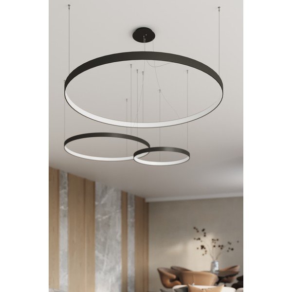 Must alumiiniumist LED-rippvalgusti ø 78 cm RIO - Thoro-image-2