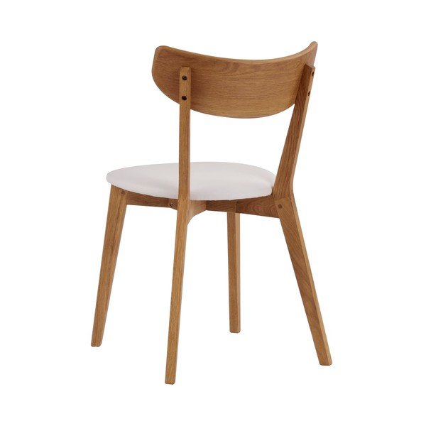 Hnědá dubová jídelní židle s bílým sedákem Rowico Ami-image-3