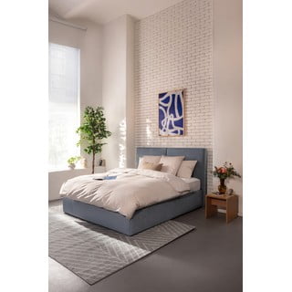 Sinine polsterdatud kaheinimesevoodi koos voodipõhja ja panipaigaga 180x200cm Thessa Bold - Bonami Selection