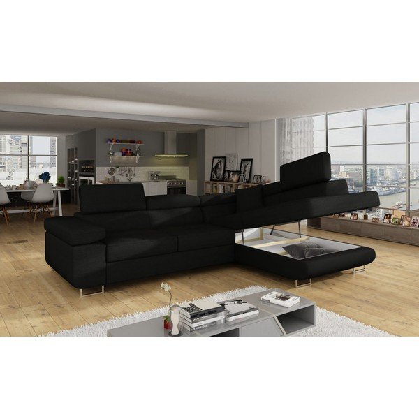 Must nurgadiivan, muudetav / koos panipaigaga, parem nurk Anton – ELTAP-image-4