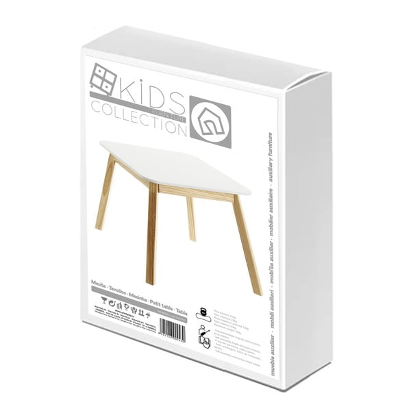 Valge lauaga lastelaud 55x55 cm - Casa Selección-image-4