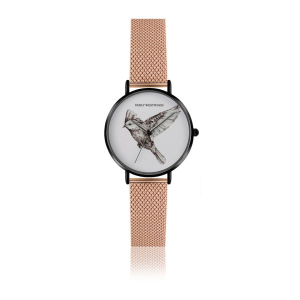 Dámské hodinky s páskem z nerezové oceli v růžovozlaté barvě Emily Westwood