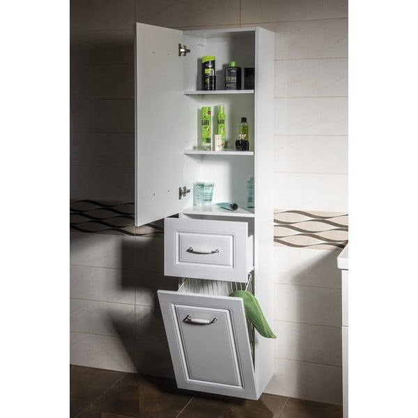 Valge vannitoakapp 40x184 cm Favolo - Sapho-image-2