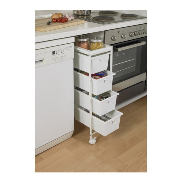 Valge ratastega riiul 22,5x76,5 cm Gala – Wenko-image-3