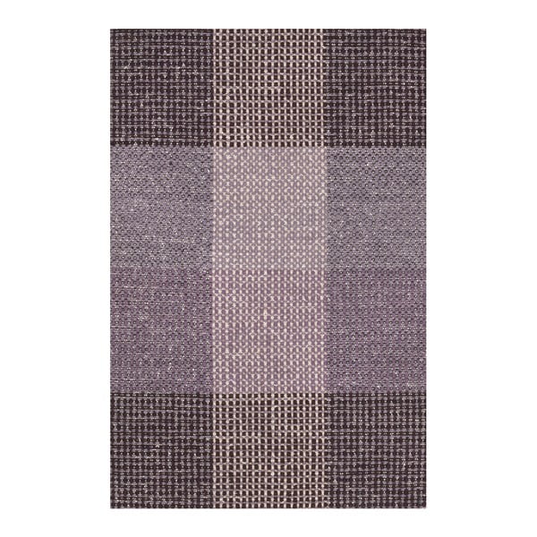 Fialový ručně tkaný vlněný koberec Linie Design Genova, 50 x 80 cm