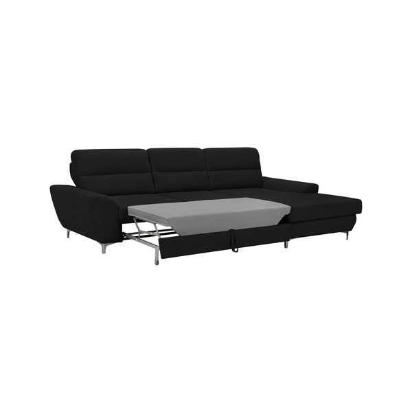 Černá rozkládací rohová pohovka Windsor & Co Sofas Omega, pravý roh-image-3