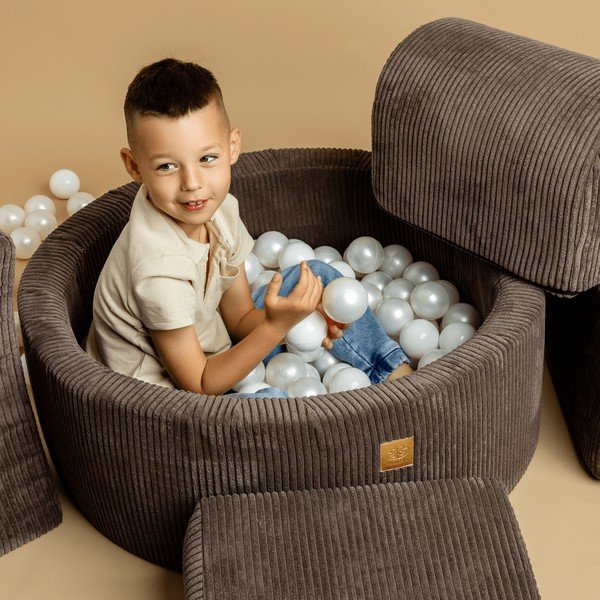 Türkiissinine velvetist pallibassein ø 90x30 cm Montessori - Meowbaby-image-2