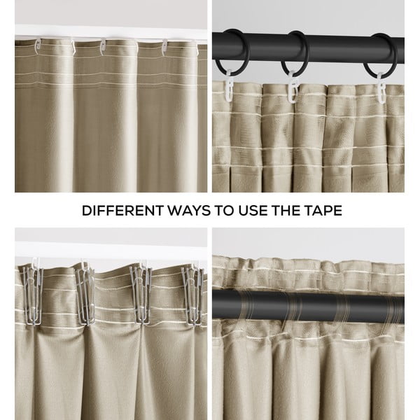 Pruun-beež sametist dimout-kardin 140 × 270 cm Pleat – Restilo-image-2