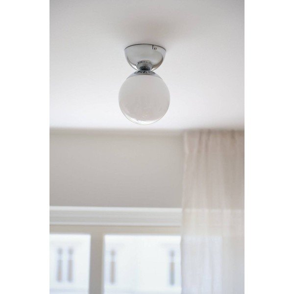 Valge/läikiv hõbedane opaalklaasist laelamp, ø 15 cm Leah - Jotex-image-2