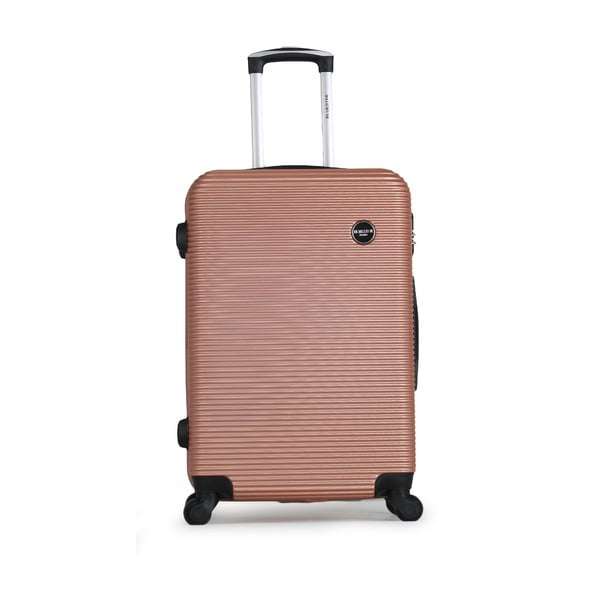 Světle růžový cestovní kufr na kolečkách BlueStar Porto, 64 l