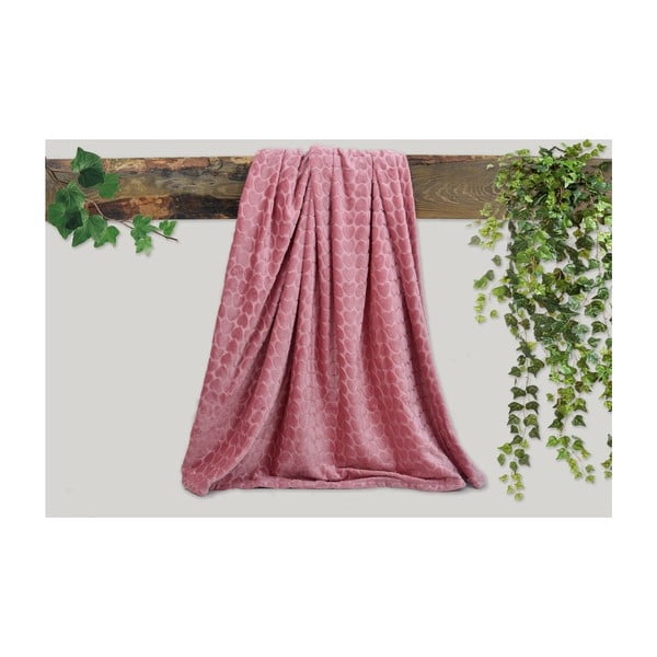Růžová deka Dolce Bonita Embos, 200 x 135 cm