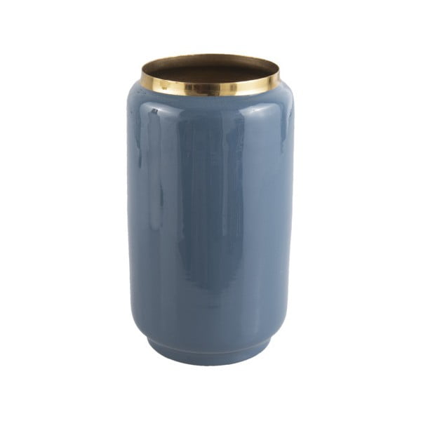 Modrá váza s detailem ve zlaté barvě PT LIVING Flare, výška 25 cm