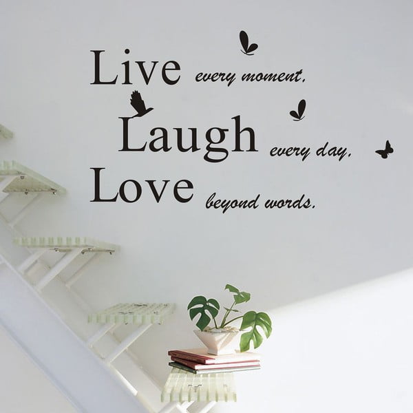 Dekorativní samolepka Live Laugh Love, 50x70 cm