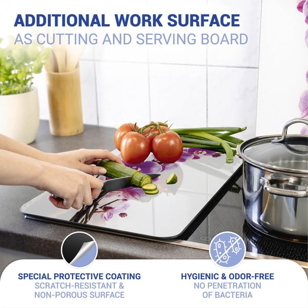 Klaasist pliidikatte komplekt 2 tk, 52 x 30 cm Orchid Blossom - Wenko-image-4