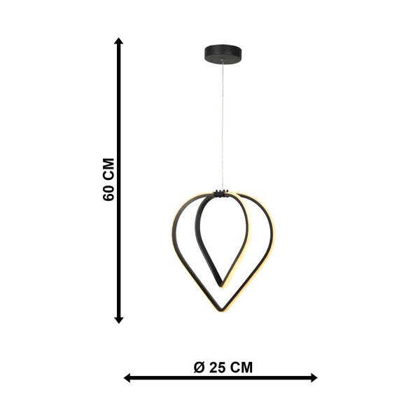 Must metallist LED rippvalgusti ø 33 cm Pars - Squid Lighting-image-4