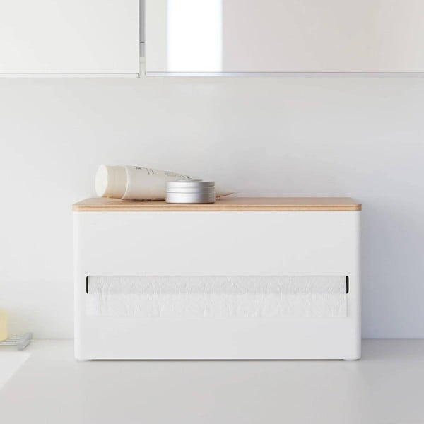 Valge metallist paberrätikukarp Rin - YAMAZAKI-image-2