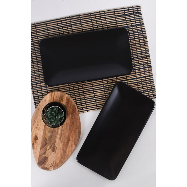 Mustad kivikeraamikast taldrikud 2tk - Hermia-image-1