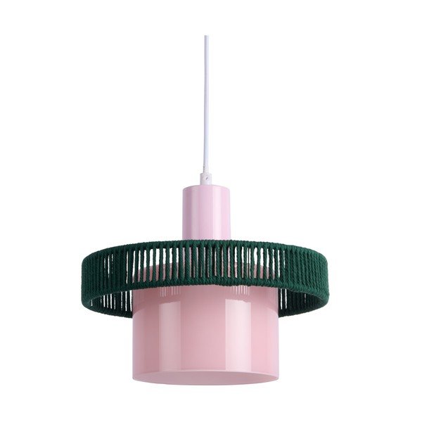 Tumeroheline/roosa klaasist ripplamp ø 25 cm Firenze Long - Leitmotiv