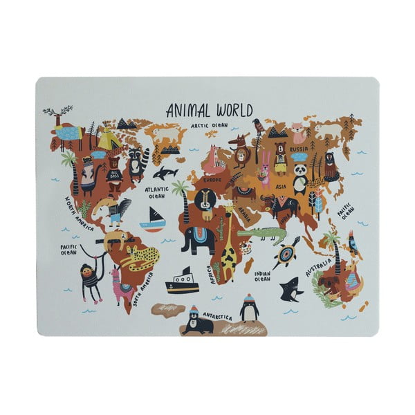 Lauamatt , 55 x 35 cm Animals Worldmap - Really Nice Things