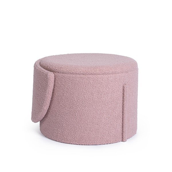 Antiikne roosa bouclé kangast taburet Anthea - Yes Everyday-image-3