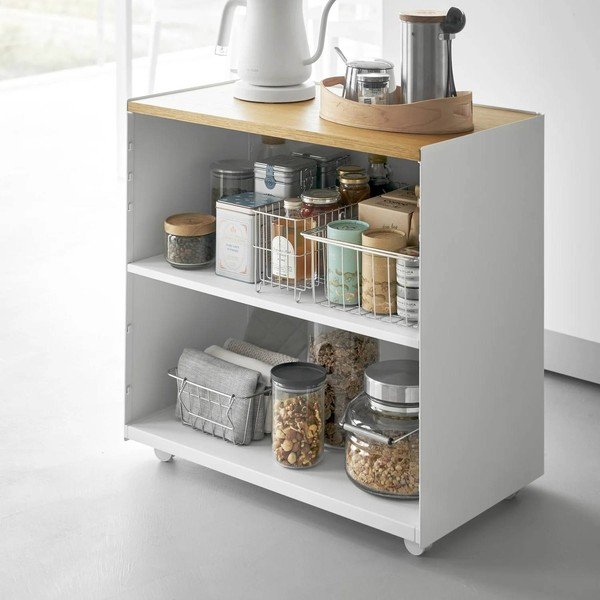 Valge metallist mobiilne riiul 60x59x35 cm Tower - YAMAZAKI-image-4