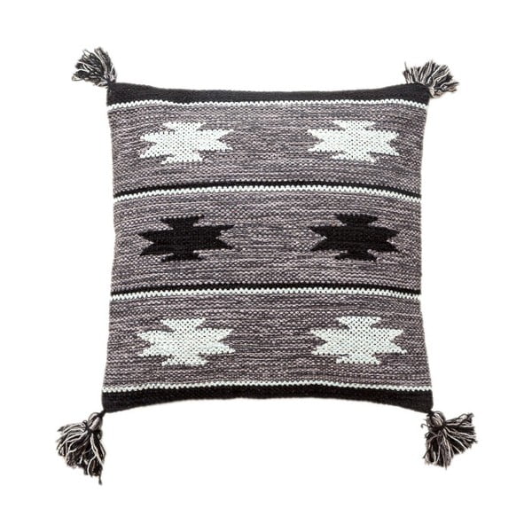 Šedý ručně tkaný polštář Navaei & Co Kalush Kilim, 45 x 45 cm