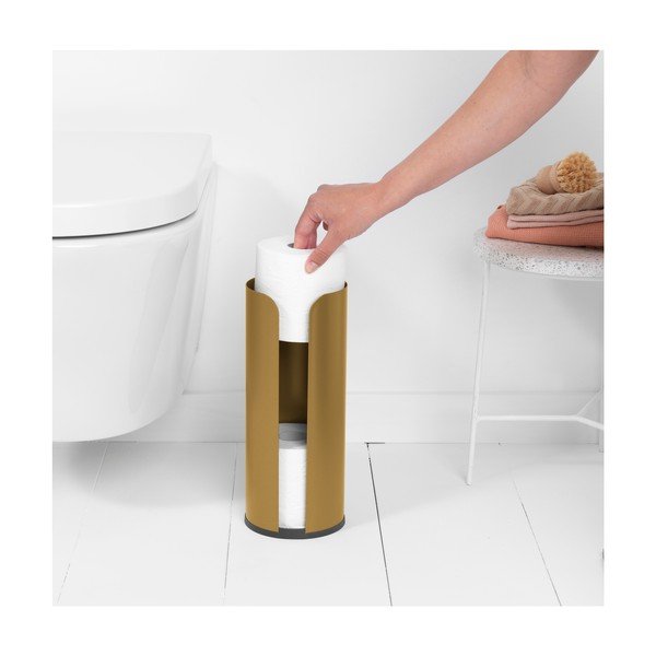 Kuldse värvi terasest tualettpaberi hoidja ReNew - Brabantia-image-2