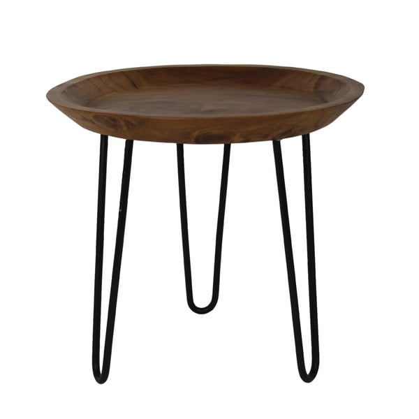 Odkládací stolek z teakového dřeva HSM collection Hase, ⌀ 50 cm