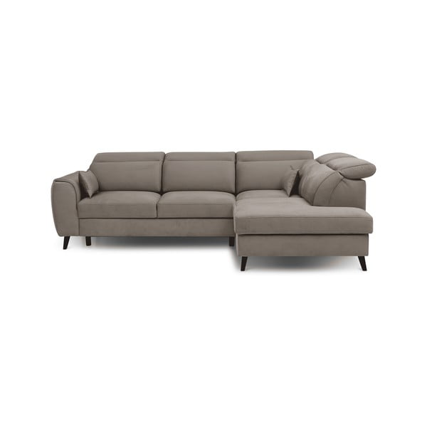 Beež sametist lahtikäiv/sahtliga nurgadiivan (parem nurk/L-kujuline) Noble – ELTAP