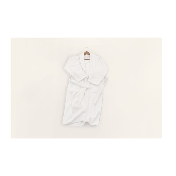 Valge puuvillane hommikumantel suurus L/XL - Foutastic-image-2