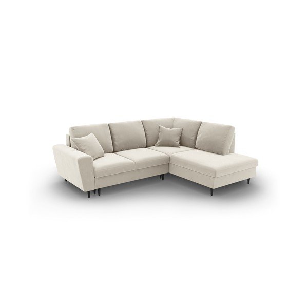 Beež sametist panipaigaga nurgadiivanvoodi (parem nurk/"L"-kujuline) Kyoto - Cosmopolitan Design-image-1