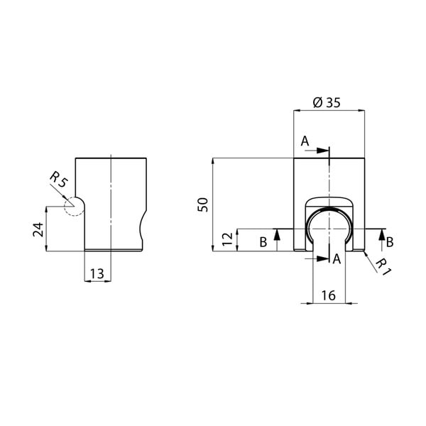 Kuldne messingist dušipea hoidja ø 3,5 cm - Sapho-image-1