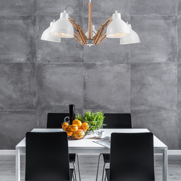 Valge-pruun laevalgusti metallist varjuga ø 15 cm Marcello - LAMKUR-image-2