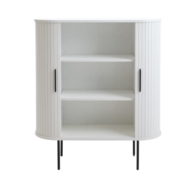 Valge lükandustega kapp 100x118x40 cm Nola - Unique Furniture-image-2