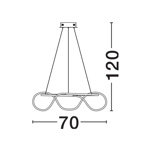 Alumiiniumist hämardatav LED-ripatslamp kuldses värvitoonis akrüülklaasist varjuga, läbimõõduga 70 cm Tiriac - Nova Luce-image-4