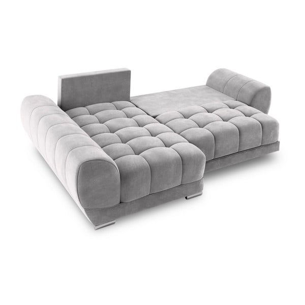 Helehall nurgas diivanvoodi sametpolsterdusega , vasakpoolne nurk Nuage - Windsor & Co Sofas-image-3