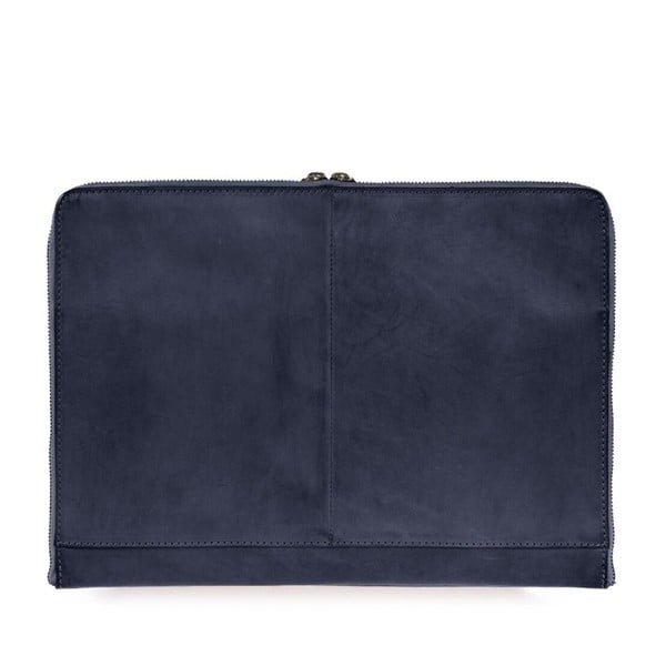 Tmavě modrý kožený obal na notebook 15" O My Bag Zipper