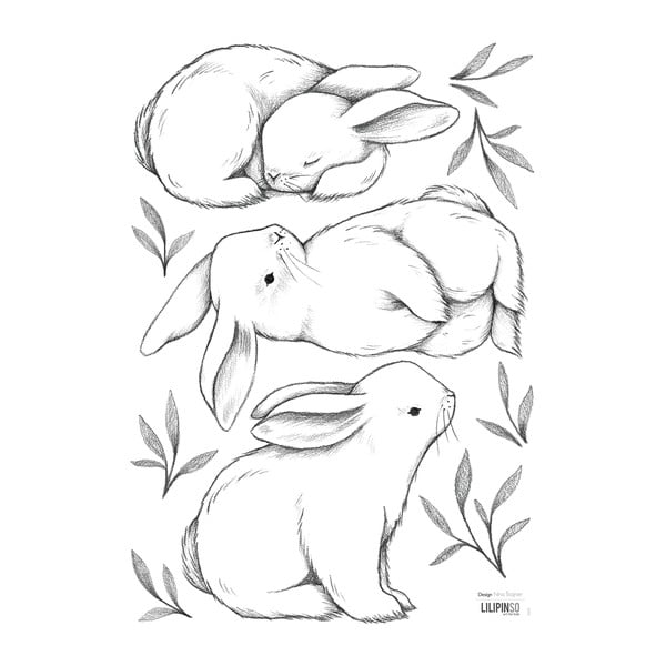 Kleebisleht 30x42 cm Bunnies - Lilipinso