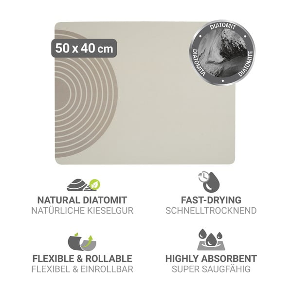 Beež kummist nõudekuivatusalus 50x40 cm Dima - Wenko-image-3