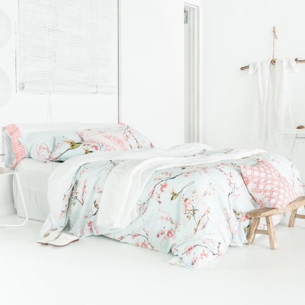 Helesinine/roosa puuvillane tekikott 140x200 cm Chinoiserie – Happy Friday-image-3