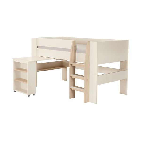 Beež kõrgendatud lastevoodi panipaigaga/ilma voodipõhjata 90x200 cm Studio - Roba