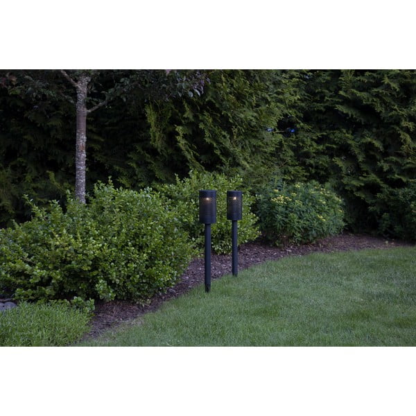 Mustast roostevabast terasest päikesepaneel LED valgusti , kõrgus 46 cm Blace - Star Trading-image-3