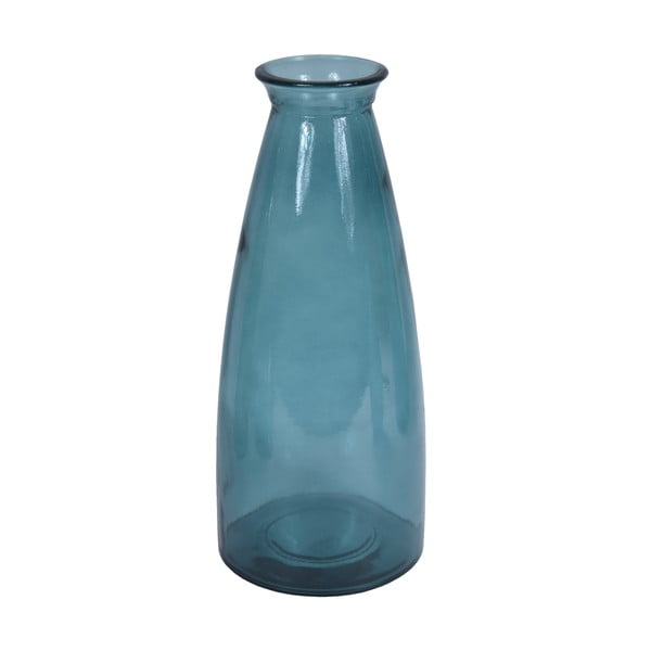 Modrá váza z recyklovaného skla Ego Dekor Florero, výška 40 cm