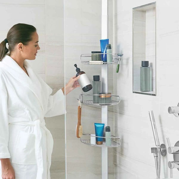 Hall teleskoopiline metallist vannitoa riiul - simplehuman-image-1